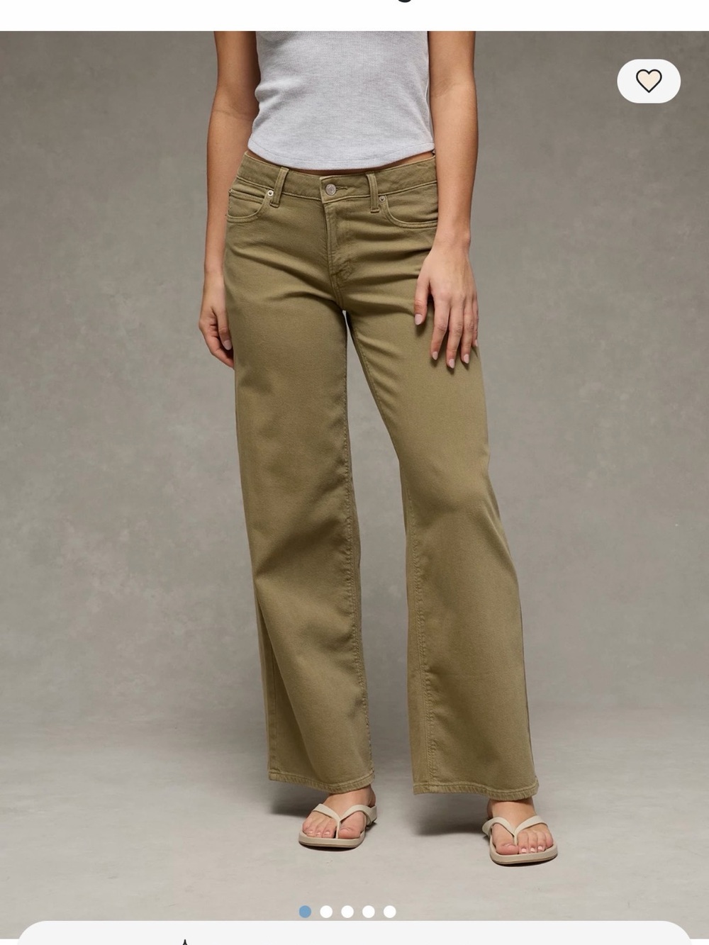 American Eagle Low-Rise Wide Leg Women's Jeans in Olive Green